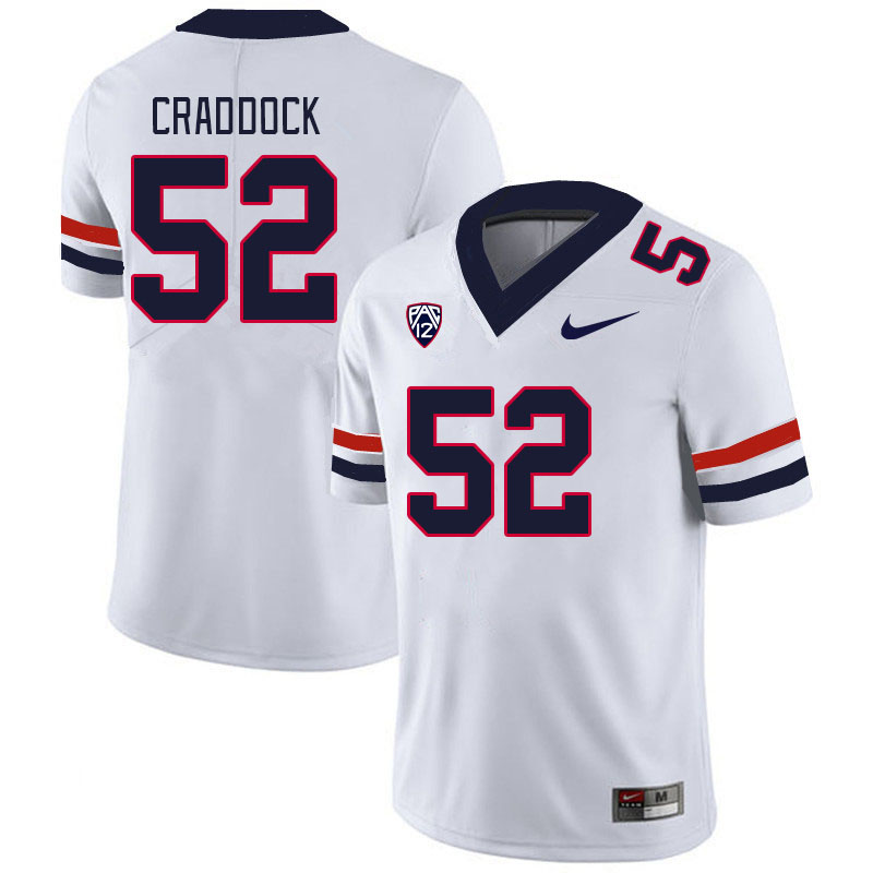 Men #52 Brandon Craddock Arizona Wildcats College Football Jerseys Stitched Sale-White